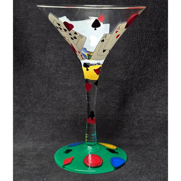 Lolita Love My Martini Pokertini Hand Painted 7oz. Drinking Glass - Picture 1 of 10